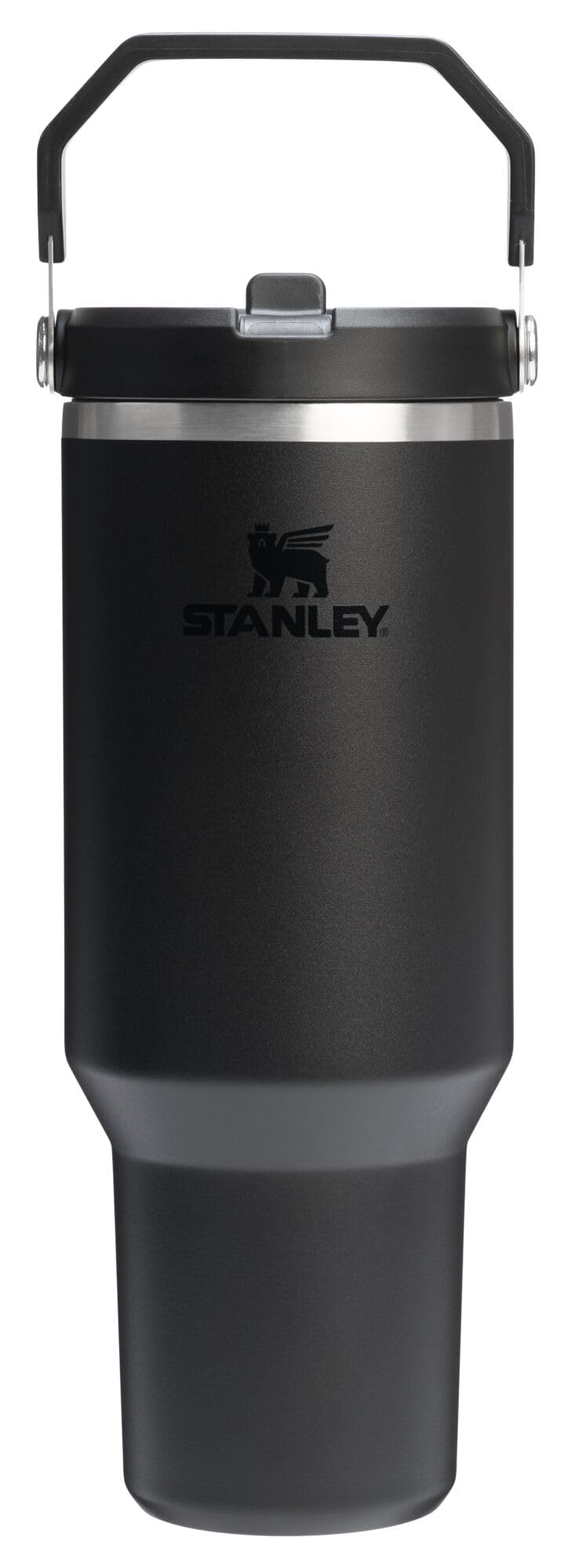 STANLEY IceFlow 2.0 Flip Straw Tumbler with Handle 40 oz | Twist On Lid and Flip Up Straw | Leak Resistant Water Bottle | Insulated Stainless Steel | BPA-Free | Black 2.0
