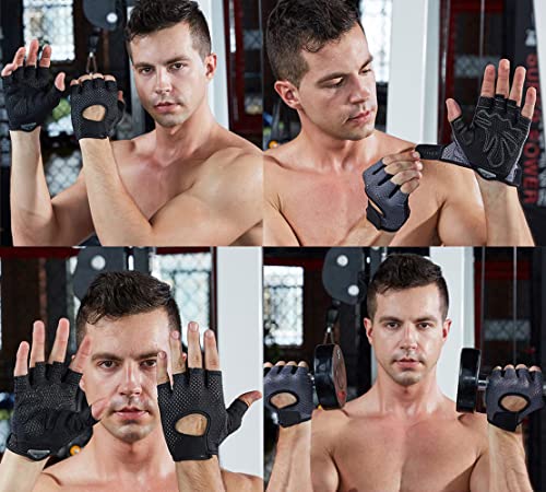 Workout Gloves for Men & Women - Large Black Weight Lifting Gloves