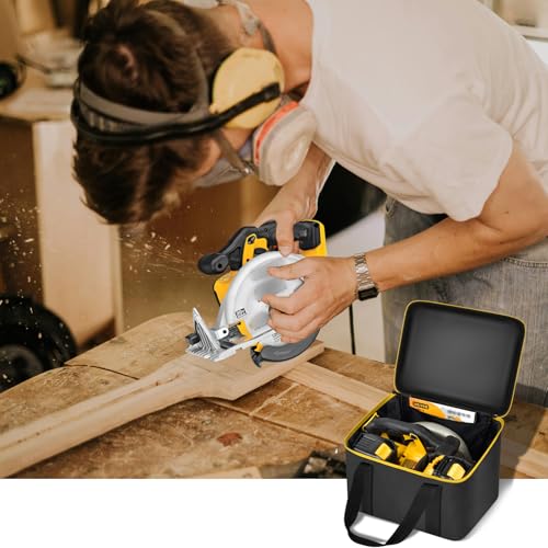 Universal Tool Bag for DEWALT 20V MAX Circular Saw DCS391B/DCS565B, for Makita XSS02Z 18V Sierra Circular, for Milwaukee M18 Skill Saw Blade & Battery & Charger - Case Only (Black)