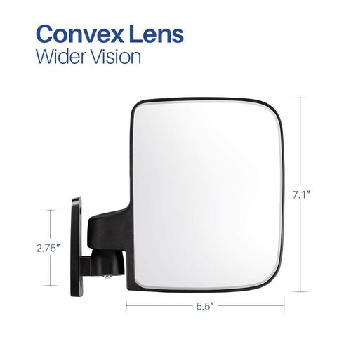BETOOLL HW9008 Golf Cart Folding Side View Mirrors For Club Car, EZGO, Yamaha, Star, Zone Carts
