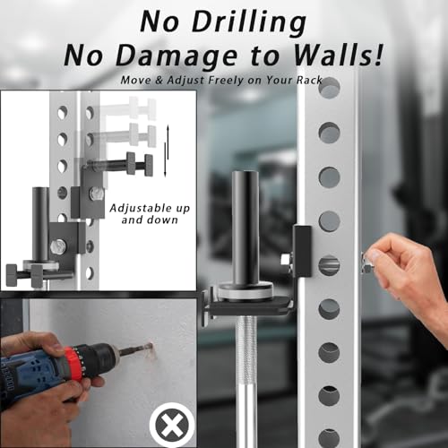 Heavy-Duty Olympic Barbell Holder for 3x3 Power Racks - No Drilling