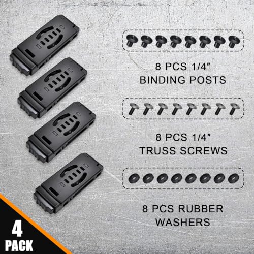 4-Pack Tactical Belt Clips for Knives & Holsters - Universal Kydex Utility Sheath Clips