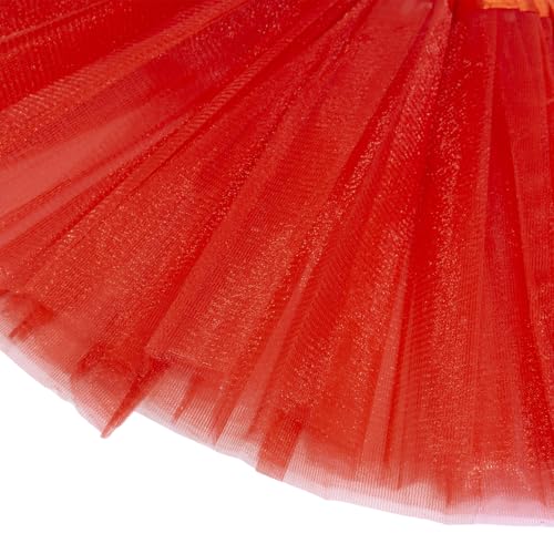 Girls Tutu Skirt - 3 Layers Tulle Ballet Costume - Red