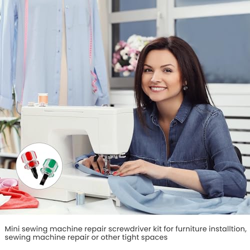 Mini Ultra Short Stubby Screwdriver Set 2 Pieces 1 Phillips, 1 Flat Head, Sewing Machine Repair Performance Tool, Suitable for Tight Spaces & DIY Repairs A must have for every toolbox