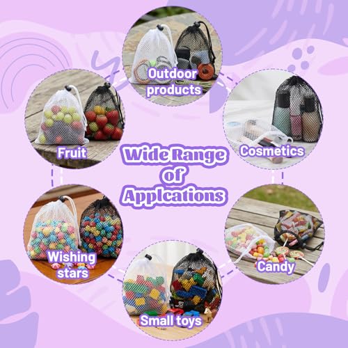 10 Pcs Small Mesh Drawstring Bags - Nylon Storage Bags for Organizing
