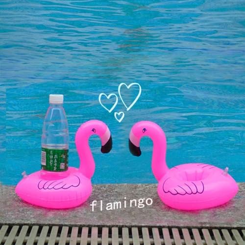 Inflatable Flamingo Drink Holder Coasters - 12-Pack