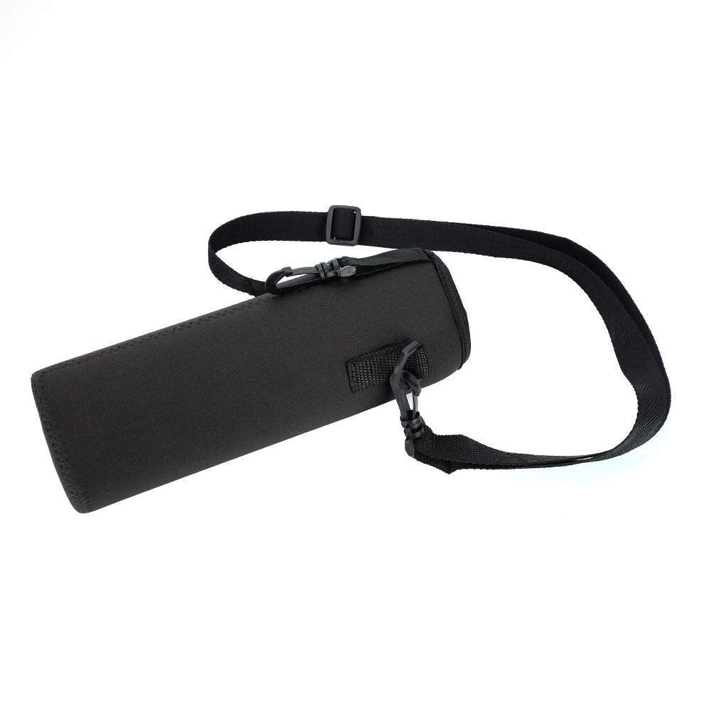 Mrisata Neoprene Portable Insulated Water Bottle Sling Holder Bag, 1L Carrier, Black
