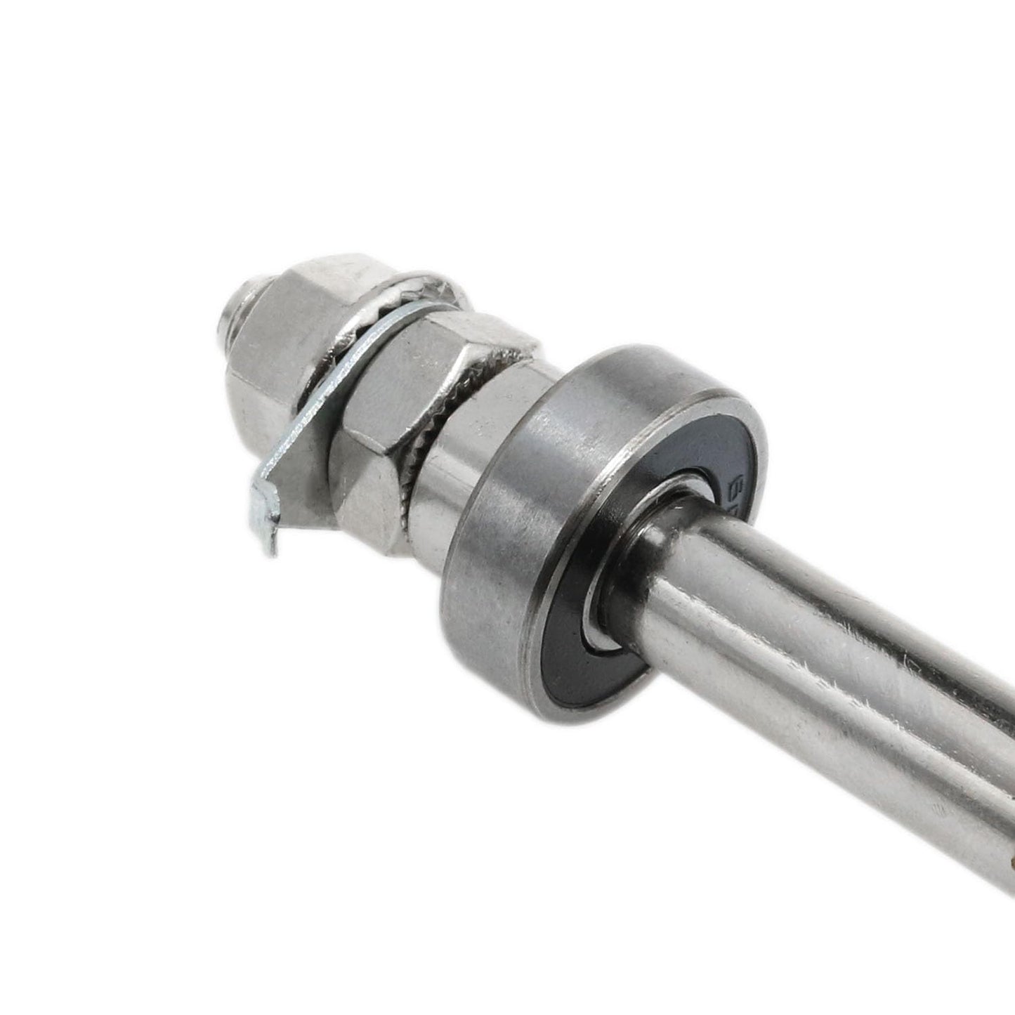 Meuey Lyot Front Hub Axle Bicycle Axle Bike Axle 140mm/5.5 Inch Bicycle Multiple Speed Front Hub Axle 3/8'' Silver 26TPI Hub Nut Washer Kit 1PCS
