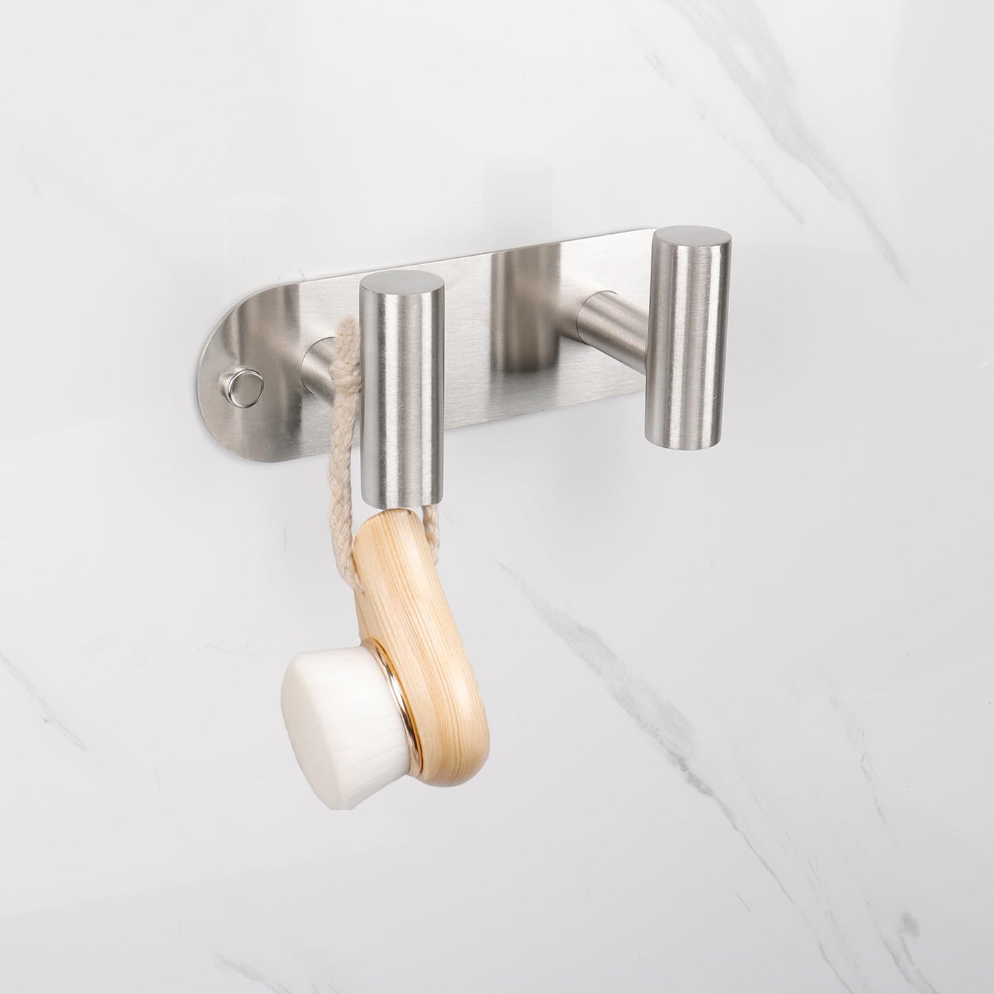 Vanloory Coat Hook Rack, Wall Mounted Coat Rack with 2 Hooks, Heavy Duty Towel Hook Rack Wall Hooks for Hanging Coat Jacket, Stainless Steel Coat Hanger for Bathroom Entryway Mudroom(Brushed Nickel)