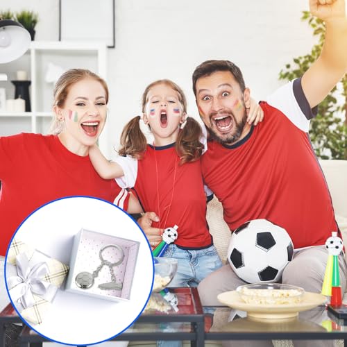 Metal Soccer Ball Keychain - Sporty Backpack Charm and Key Ring