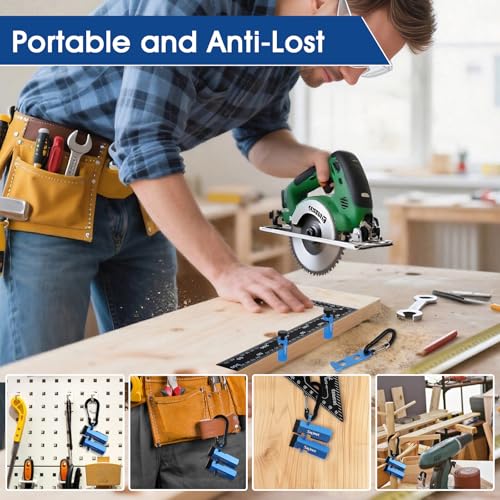 Stair Gauge for Speed Square and Circular Saw Guide, Non-Slip Tall Stair Gauges Set with Holder & Carabiner, Anti-Scratch, Extend Slot Framing Square jig for Stair Rafter Layout, Carpenter Tools