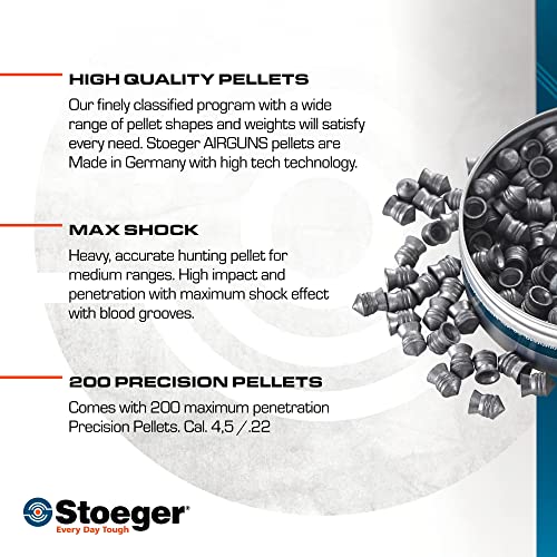 X-Magnum .22 Caliber Airgun Pellets - 200 Pack with Screw-On Lid