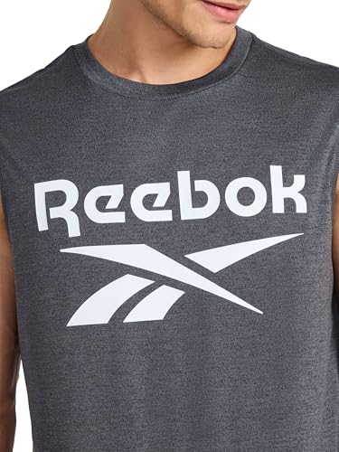 Men's Gladiator Large Logo Muscle Tank Top - Ebony Heather