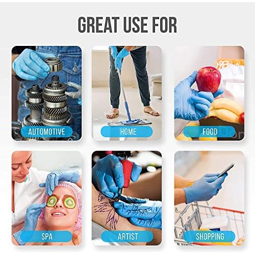 100 Pcs Nitrile Disposable Gloves - Soft Industrial Grade Gloves, Nitrile Gloves 4 Mil Powder-Free, Latex-Free Protective Gloves, Ambidextrous, Soft and Comfortable, Size Small