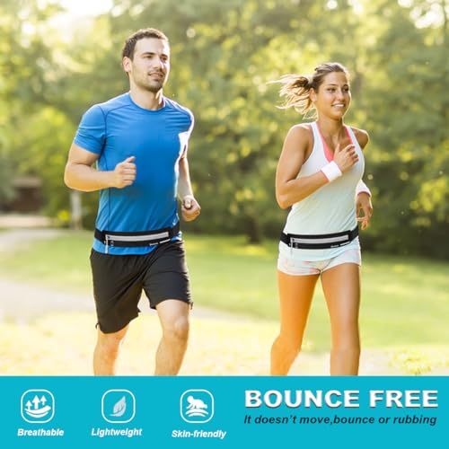 Slim Running Belt Fanny Pack - Water Resistant, Adjustable Waist Belt for All Cell Phones - Black02