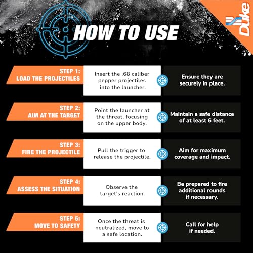 Duke LE CS10 Irritant Projectiles-Non Lethal Gun, 68 Caliber Pepper Balls for Self Defense, Non Lethal Self Defense Weapons, Compatible w/Pepper Ball Launchers for Home & Personal Protection- 7 Count