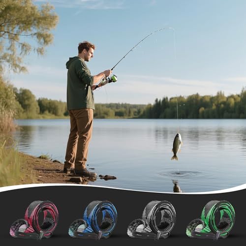 Knitsoquo Fishing Rod Sleeve 4-Pack, Rod Protector Covers for Spinning & Casting Poles