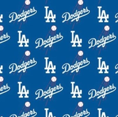 Los Angeles Dodgers MLB Cotton Fabric - 60" Wide by the Yard