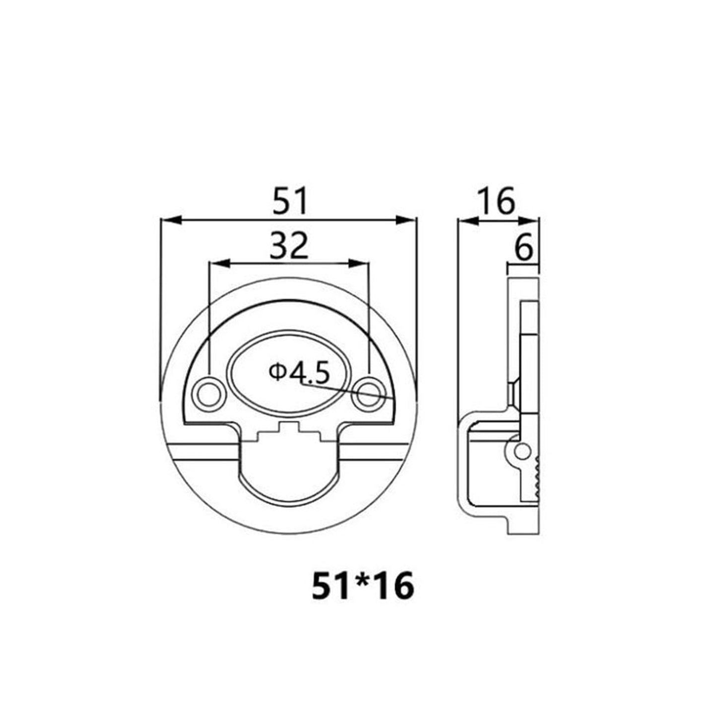 heyous Hidden Recessed Furniture Handle Stainless Steel 51x16mm Round Flush Pull Ring Handles for Door Drawer Cupboard Cabinet Marine Boat Deck Hatch