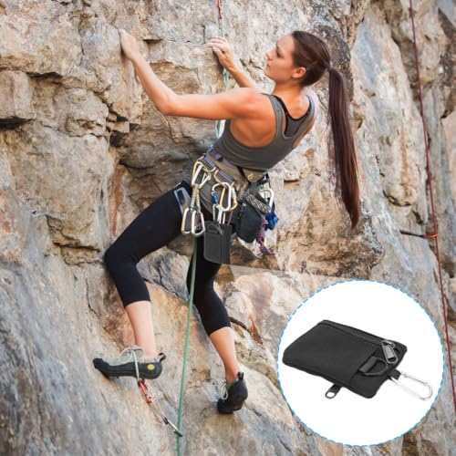 EDC Pocket Pouch - Mini Molle Wallet with Carabiner, Black