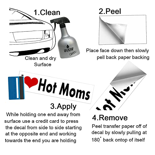 I Love Hot Moms Vinyl Bumper Sticker Decal - 1.5" x 6"
