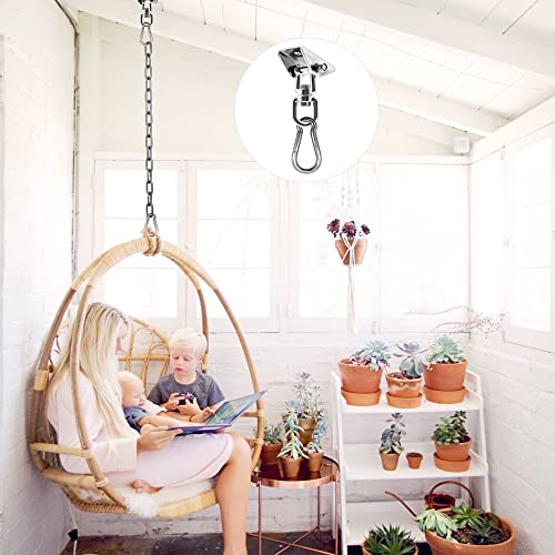 Gelury Silver Hammock Hanging Kit with 39-inch Chain, 1000lbs Capacity, Swivel Hooks for Indoor & Outdoor Use