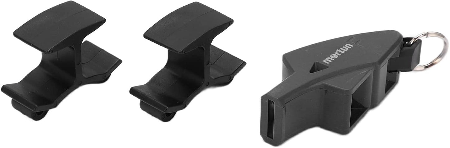 Referee Dolphin Whistle, Sports Whistle Portable and Pratical Outdoor Whistle with 2 Finger Clips for Outdoors Sports(Black)