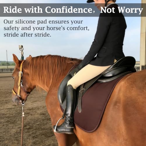 THREE ARCHERS Silicone Gel Horse Saddle Pad - Non-Slip, Shock Absorbing, All-Purpose Riding Pad