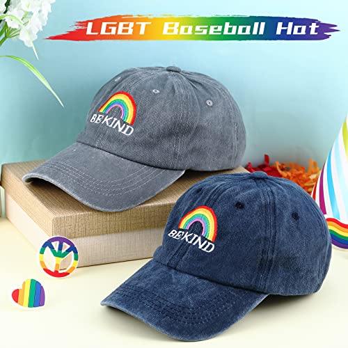 Pride Rainbow Baseball Cap - Adjustable 4 Pcs Set - Multicolor