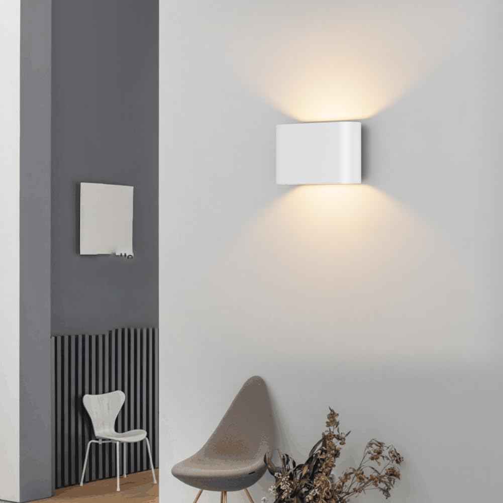 Modern Black LED Wall Sconces Set of 2 - Hardwired Up & Down Indoor Lights for Living Room, Bedroom, Hallway - Warm White 3000K (Includes G9 Bulbs)