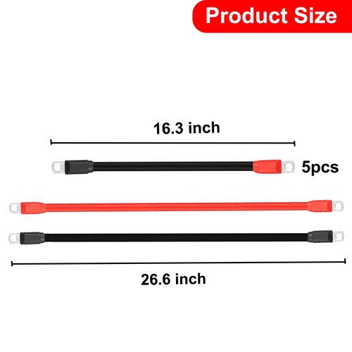 pakmee Golf Cart Battery Cable Wiring Kit for Club Car DS & Precedent 1994 Up 48 Volt 36 Volt, 7 PC 4 Gauge AC/DC Wire Golf Cart Heavy Duty Battery Cable Set