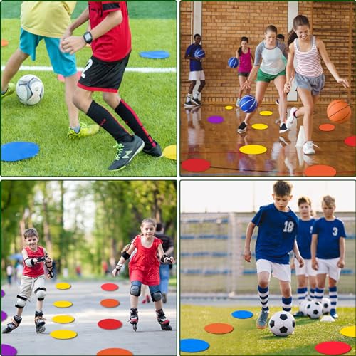 Non-Slip Rubber Floor Markers - 9 Inch Spot Dots, 9 Colors