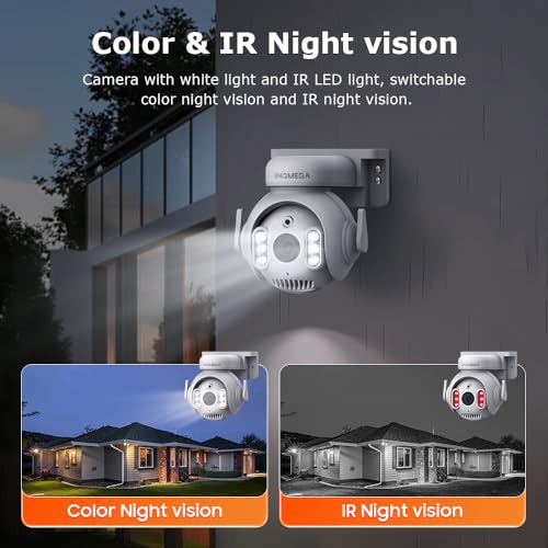 INQMEGA 5MP TUYA Smart Camera,Security Home Surveillance Camera with 2.4G WiFi,2-Way Audio, Full Color Night Vision, Waterproof, Motion Detection, Spotlight & Siren