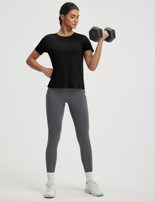 Baleaf Women's Athletic Workout Shirts - Breathable, Quick-Dry T-Shirts for Sun Protection | Ideal for Gym & Running
