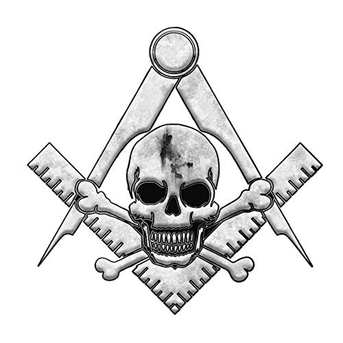 Masonic Bumper Sticker - Widow's Son Square & Compass, 5'' Tall