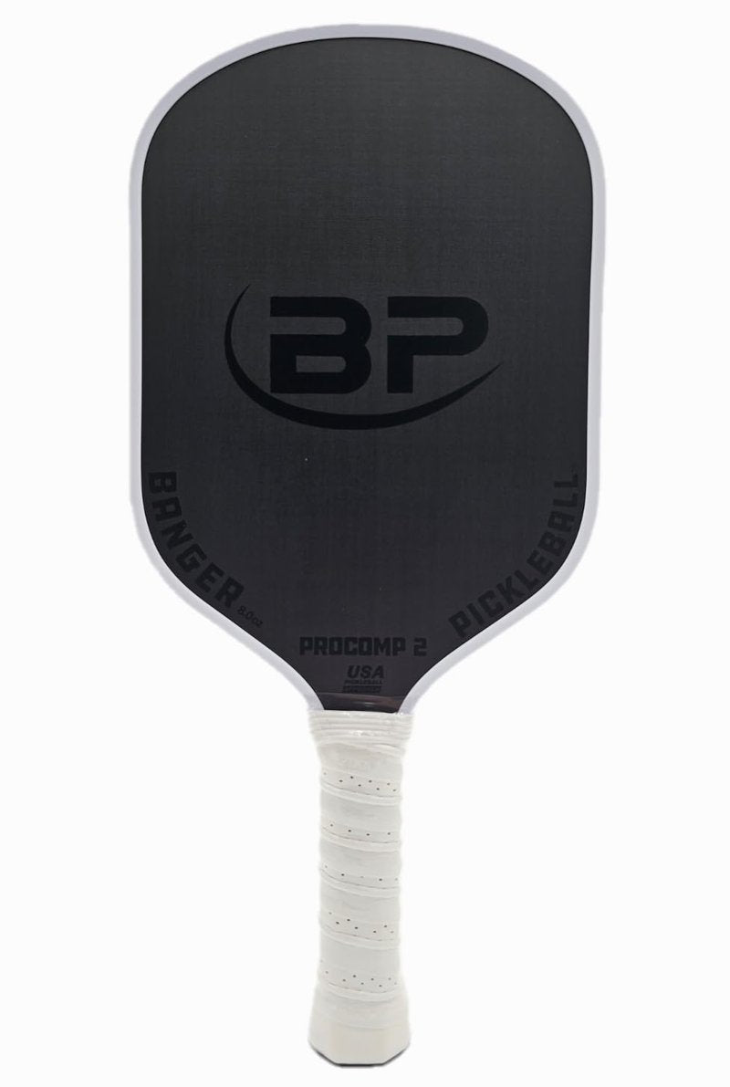 PROCOMP 2 (USAPA Approved) Pickleball Paddle, by Banger Pickleball -16mm Width, 8mm Polypro Core, 360-Degree Comfort Grip, Rounded Corners (Black Edge Guard)