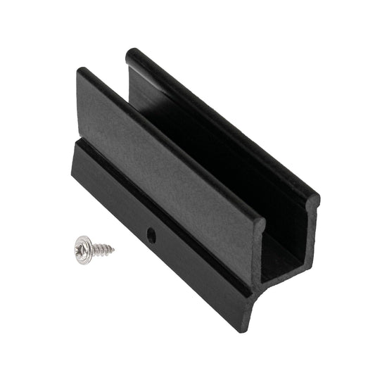 Shuisen Sliding Shower Door Bottom Guide 1/2" x 3" Fit for Glass Sliding Shower Doors Up to 1/2" Wide, Shower Door Plastic Track Guide with Screw, Shower Door Replacement Parts, Black 1 Pack