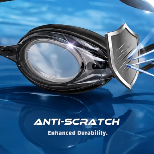 Jisucute Black High-Performance Racing Swim Goggles for Adults