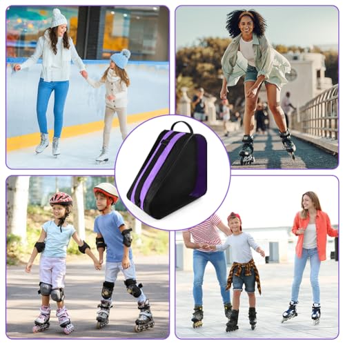Breathable Ice Skate Bag with Adjustable Strap - Purple