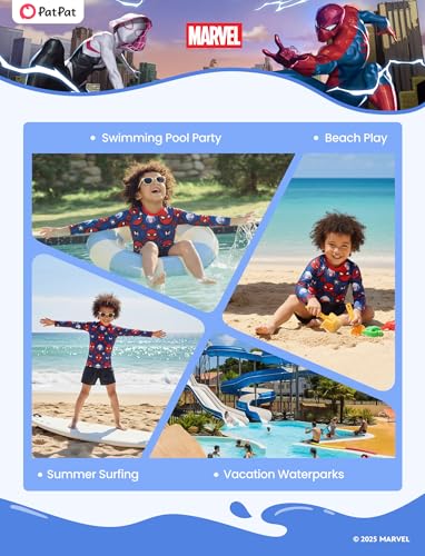 Spiderman Rash Guard Swim Shirt for Kids - 4-5T Dark Blue