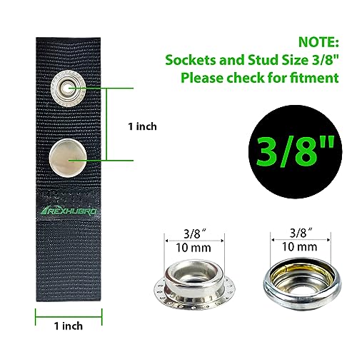 Rexhubro Boat Cover Snap Extender 1-Inch (10 Pack) for Secure Fit and Protection