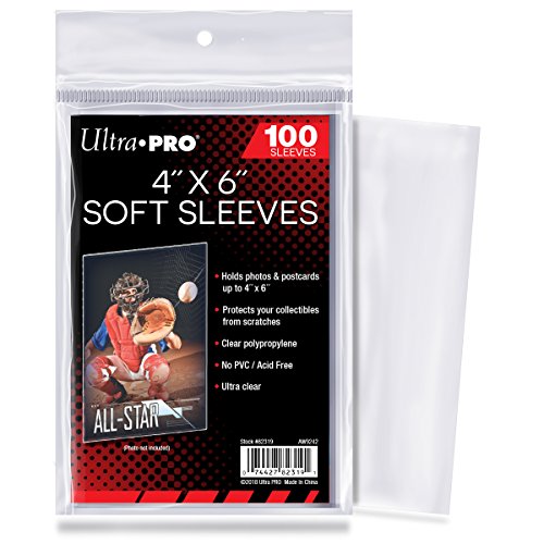 4x6 Inch Soft Protective Sleeves for Photos and Postcards - 100 Pack