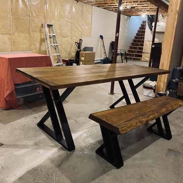 16-Inch Black Metal Coffee Table Legs - Industrial Triangle Design, Set of 2
