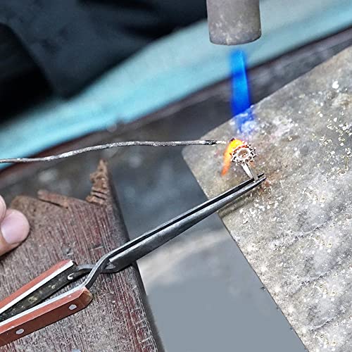 MMOBIEL Industrial Precision Fiber Grip Soldering Tweezer Cross Locking Straight Pointed Tip Stainless Steel for Electronics Repair, Jewelry, Computer, Laboratory Work etc.