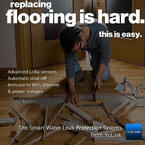 YoLink Water Leak Detector 4 with 105dB Audio Alarm, App Push, Email Alerts and Limited Text, MoveAlert Function, Freeze Warning Water Sensor Alarm w/ Alexa, IFTTT - 1/4 Mile Long Range, Hub Required