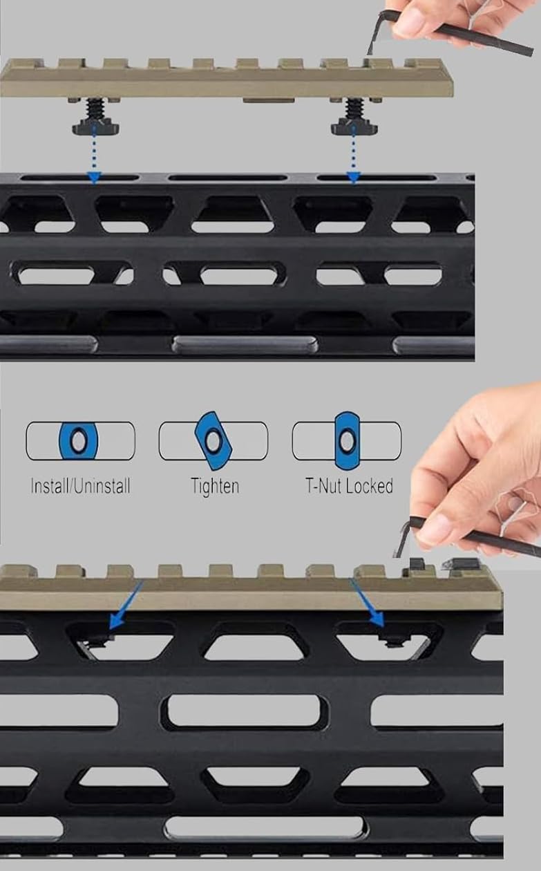 Single Picatinny/Weaver Rail, 2-Pack, Aluminum Alloy (7 Slots)
