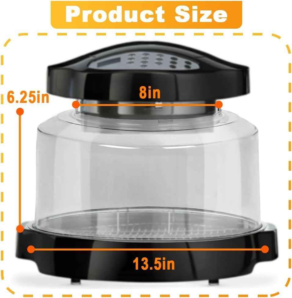 Premium Clear Power Dome Lid for Nuwave Pro Plus & Elite Ovens - Upgraded Design