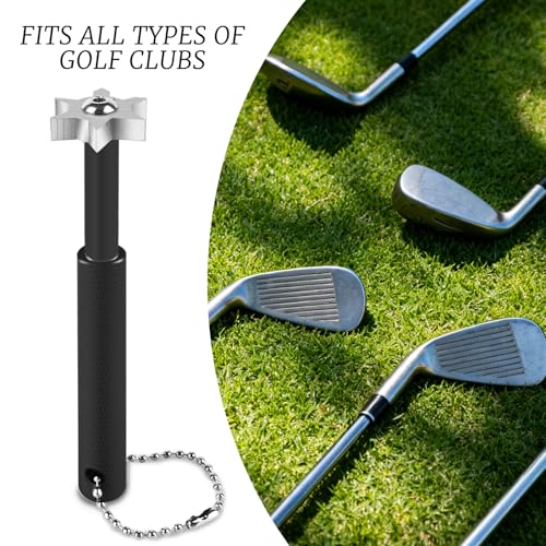 Golf Club Groove Sharpener Tool with 6 Heads & Storage Tube