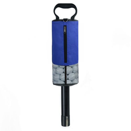 HOW TRUE Golf Ball Retriever, Portable Shag Bag Golf Ball Pick Up with Removable Plastic Tube, Pocket Shagger Storage, Blue