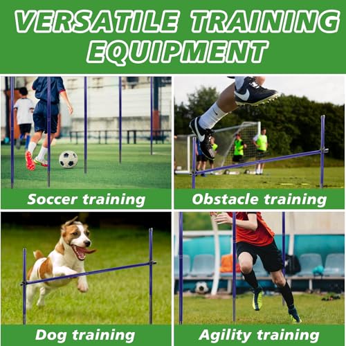 Adjustable Agility Poles - 6 Pack Metal Training Equipment